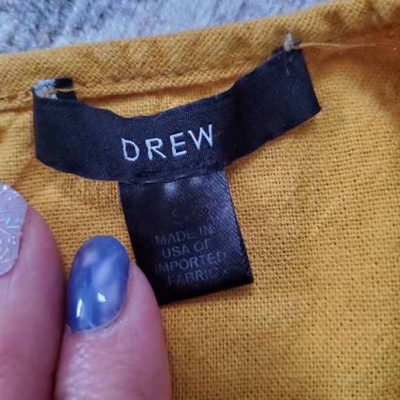 Anthro DREW Linen Blend Mustard Jumpsuit Small - Picture 4 of 7